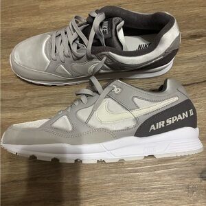 Nike Air Span II White and Gray Sneakers